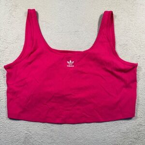 Adidas Originals Cropped Tank Top Ribbed Sleeveless Activewear‎ Gym Pink 3X NWT